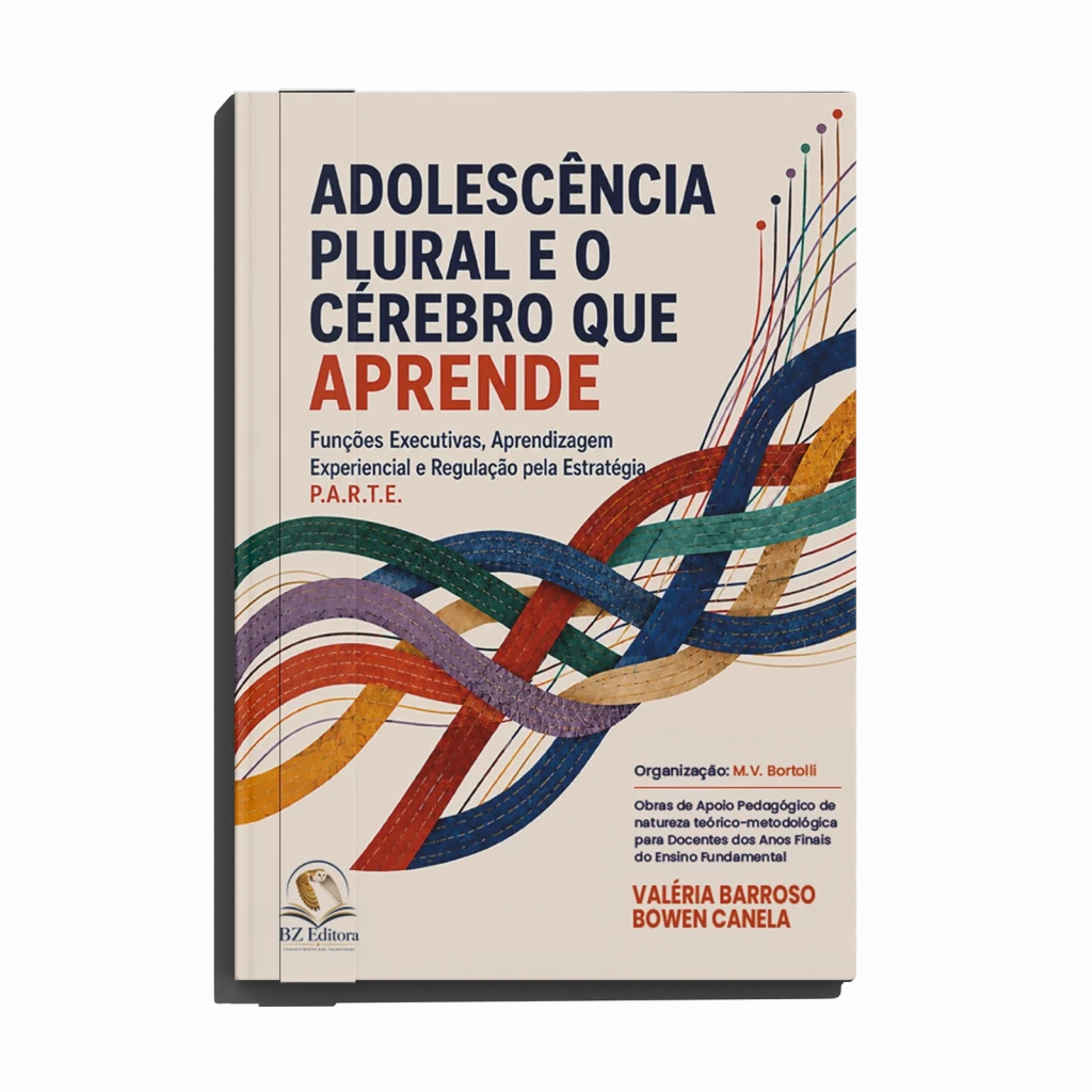 Mockup da capa do livro Adolescência Plural e o Cérebro que Aprende